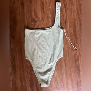 Zara One Shoulder Mint Velvet Bodysuit. NWOT
